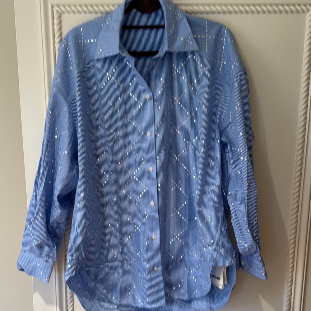 Sandro Blue Striped Wimens Shirt